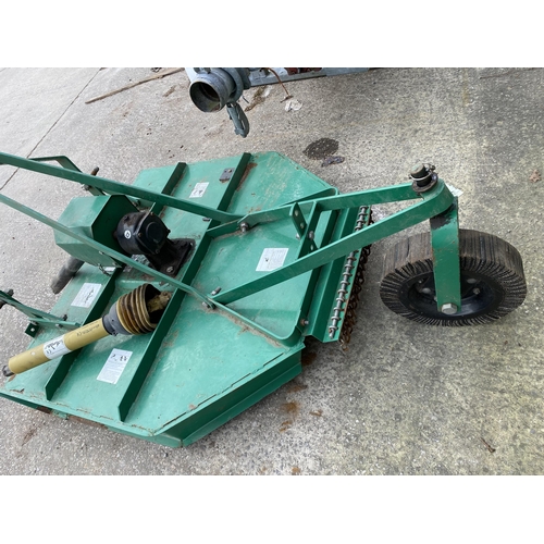 219 - A COMPACT TRACTOR TOPPER WITH 4FT CUTTING DECK AND COMPLETE WITH PTO SHAFT PLUS VAT