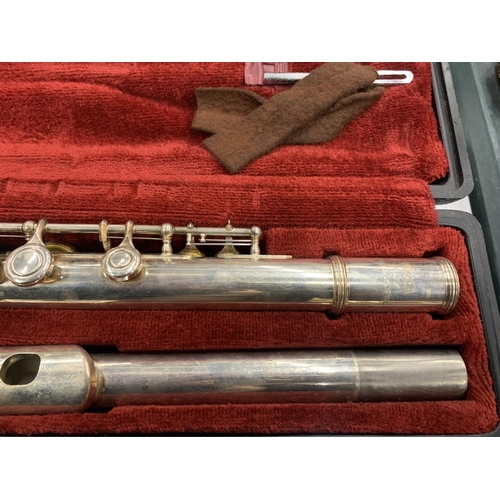 446 - A YAMAHA SILVER PLATED FLUTE