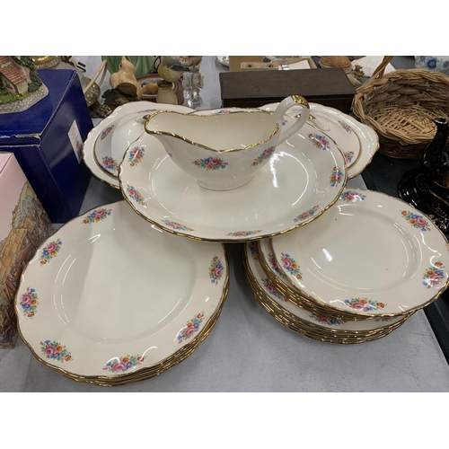 448 - A QUANTITY OF VINTAGE GRINDLEY 'CREAM PETAL DINNERWARE TO INCLUDE SERVING TUREENS, VARIOUS SIZES OF ... 