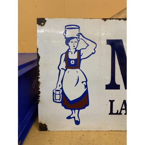 870 - A VINTAGE 'MILK MAID' SIGN 91.5CM X 3.5CM