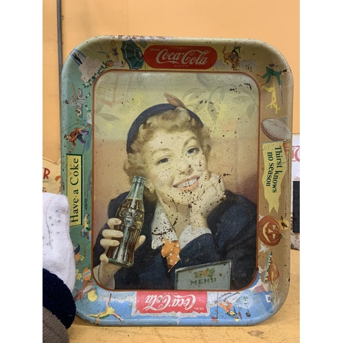 872 - A VINTAGE COCA-COLA TRAY 26.5CM X 34CM