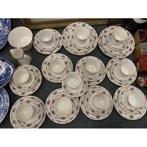 898 - A VINTAGE ENGLISH CHINA LARGE QUANTITY OF TEAWARE TO INCLUDE CUPS, SAUCERS, SIDE PLATES, CREAM JUG A... 