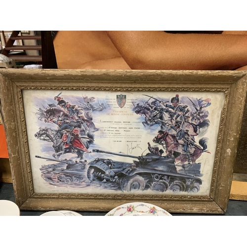 901 - A FRAMED FRENCH LEGION CITATION 58CM X 38CM