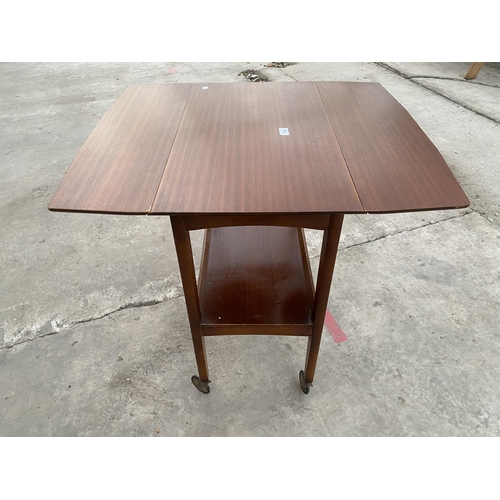 2746 - A RETRO TEAK DROP LEAF TROLLEY