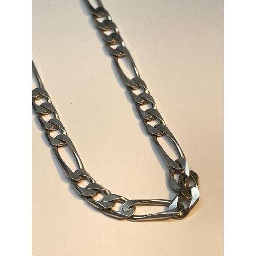 703 - A SILVER FIGARO NECKLACE LENGTH 20 INCHES