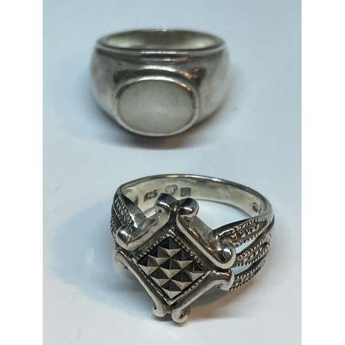 706 - FOUR VARIOUS MARKED SILVER RINGS