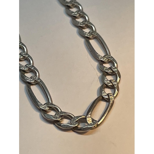 713 - A MARKED SILVER FIGARO NECKLACE LENGTH 20 INCHES