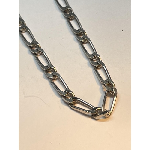 720 - A SILVER FIGARO NECKLACE LENGTH 22 INCHES