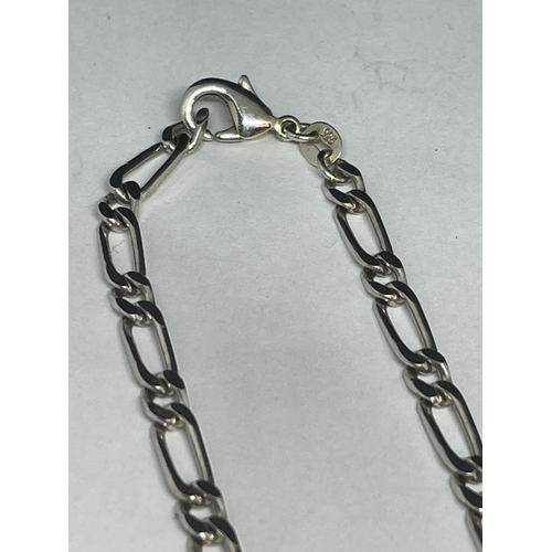 720 - A SILVER FIGARO NECKLACE LENGTH 22 INCHES