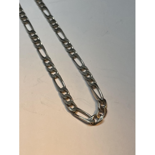 724 - A SILVER FIGARO NECKLACE LENGTH 20 INCHES