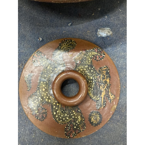 934 - A LARGE STUDIO POTTERY BOWL IN A TERRACOTTA COLOUR DIAMETER 45CM