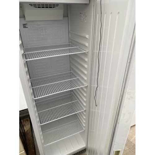 2052 - A WHITE LEC INDUSTRIAL UPRIGHT FRIDGE