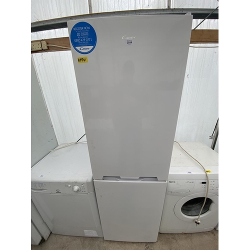 2054 - A WHITE CANDY UPRIGHT FRIDGE FREEZER