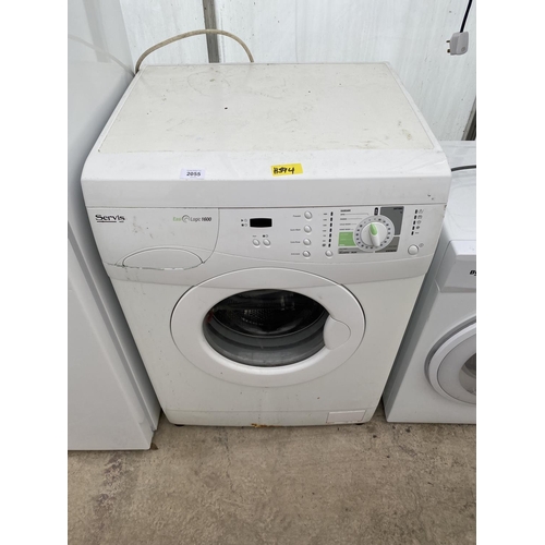 2055 - A WHITE SERVIS EASI LOGIC 1600 WASHING MACHINE