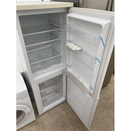 2057 - A WHITE BUSH UPRIGHT FRIDGE FREEZER