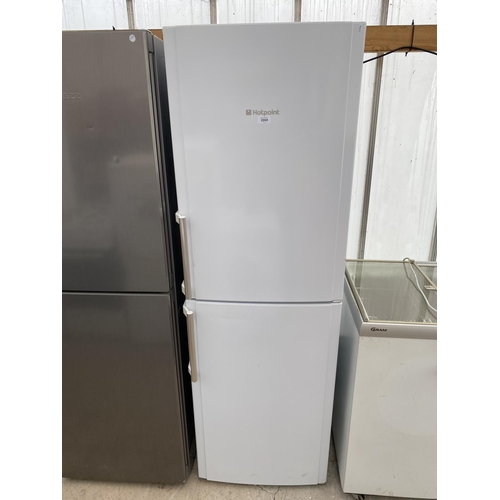 2060 - A WHITE HOTPOINT UPRIGHT FRIDGE FREEZER