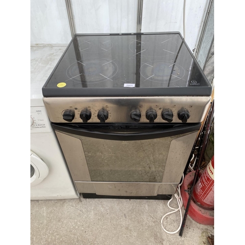 2063 - A SILVER AND BLACK INDESIT ELECTRIC OVEN AND HOB