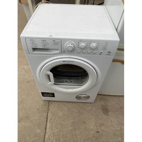 2064 - A WHITE HOTPOINT 7.5KG TUMBLE DRYER