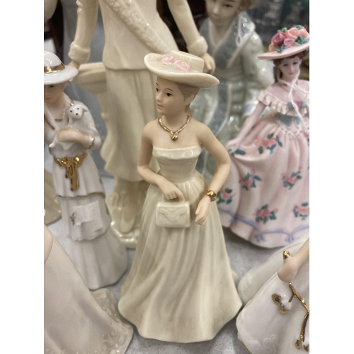 131 - A COLLECTION OF LADY FIGURES TO INCLUDE REGENCY FINE ARTS, REGAL, ETC