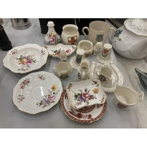 162 - A QUANTITY OF ROYAL CROWN DERBY 'DERBY POSIES' TO INCLUDE PIN TRAYS, A BOWL, CRUET, ETC PLUS A QUANT... 