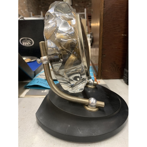 235 - A RUSSIAN CUT GLASS MANTLE CLOCK