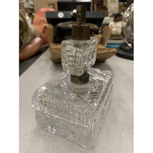 237 - A CUT GLASS PERFUME BOTTLE