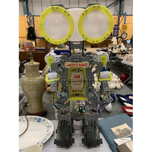 249 - A LARGE MECCANO ROBOT WORKING AT TIME OF CATALOGUING, HEIGHT APPROX 61CM