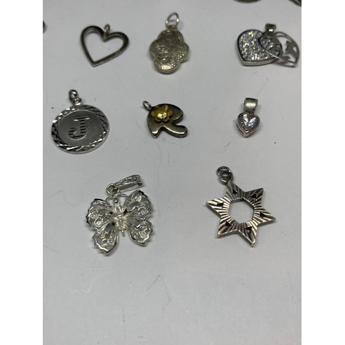 616 - SEVENTEEN ASSORTED SILVER PENDANTS