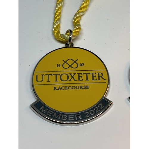 680 - TWO UTTOXETER RACECOURSE MEMBERS BADGES