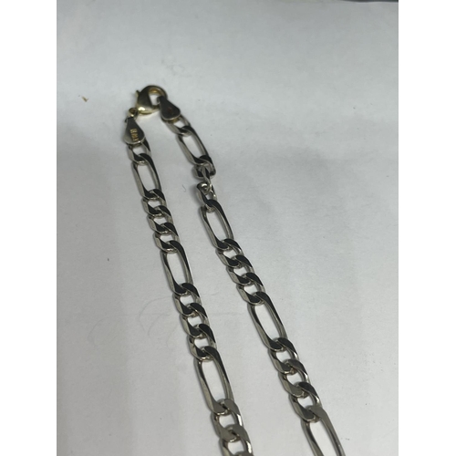 724 - A SILVER FIGARO NECKLACE LENGTH 20 INCHES