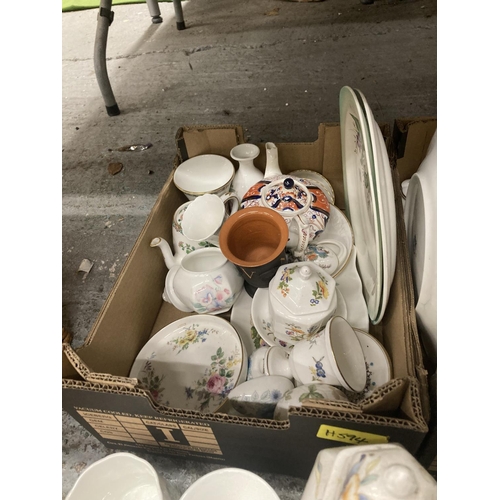 1007 - TWO BOXES OF COLLECTABLE CERAMICS TO INCLUDE AN AYNSLEY 