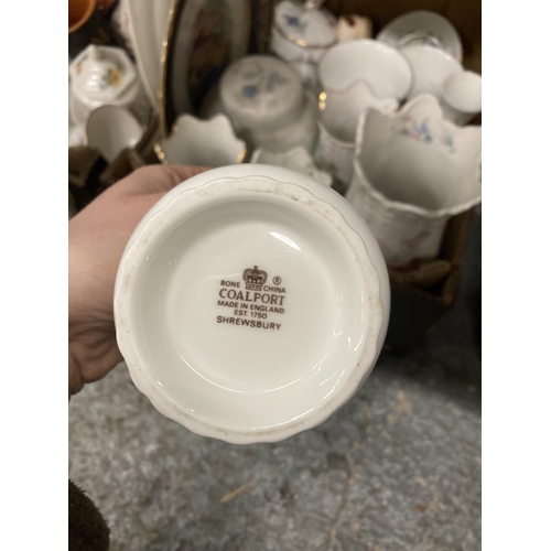 1007 - TWO BOXES OF COLLECTABLE CERAMICS TO INCLUDE AN AYNSLEY 