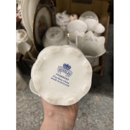 1007 - TWO BOXES OF COLLECTABLE CERAMICS TO INCLUDE AN AYNSLEY 