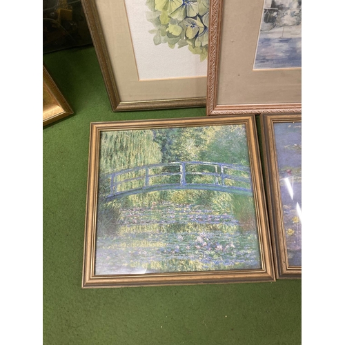 1127 - FOUR FRAMED PRINTS TO INCLUDE TWO MONET