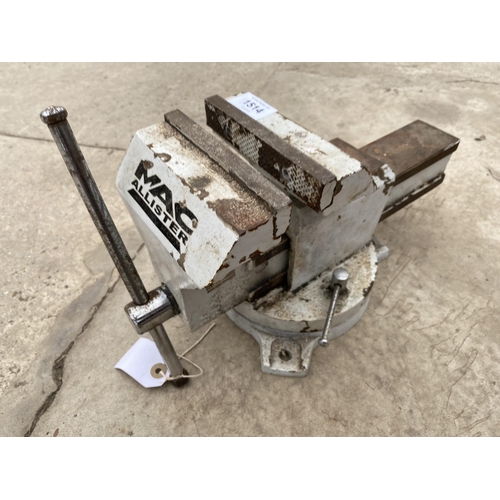 1514 - A MACALLISTER BENCH VICE BELIEVED IN WORKING ORDER BUT NO WARRANTY