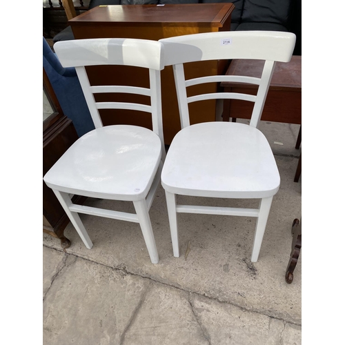 2728 - A PAIR OF WHITE PAINTED 1950'S KITCHEN CHAIRS