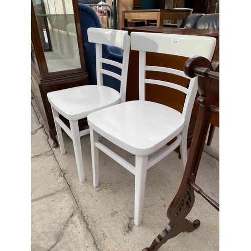 2728 - A PAIR OF WHITE PAINTED 1950'S KITCHEN CHAIRS