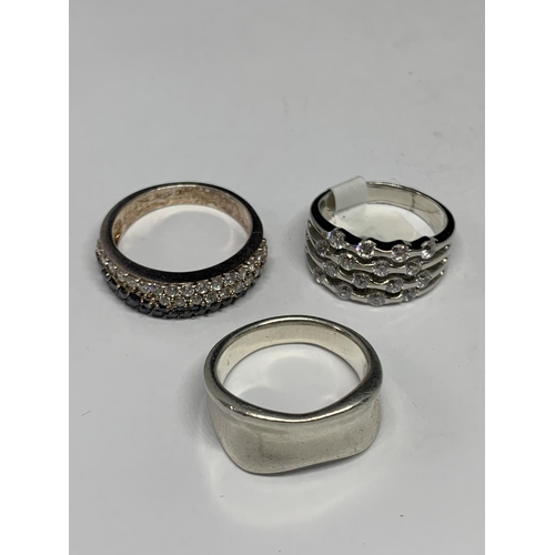 531 - FIVE VARIOUS MARKED SILVER RINGS