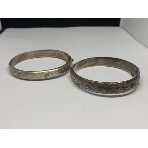 532 - TWO MARKED SILVER BANGLES