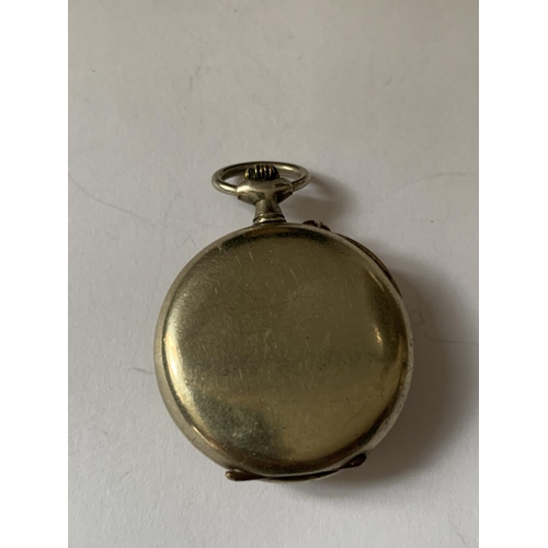 544 - A LADIES SILVER FOB WATCH IN A PRESENTATION BOX