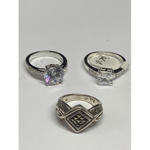 567 - FIVE VARIOUS SILVER RINGS