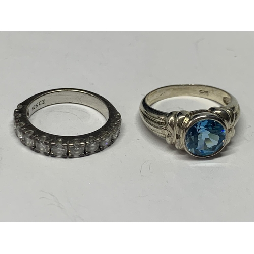 567 - FIVE VARIOUS SILVER RINGS