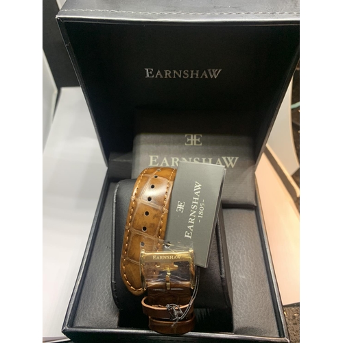 582 - A NEW AND BOXED EARNSHAW AUTOMATIC SKELETON WRIST WATCH NO WARRANTY GIVEN