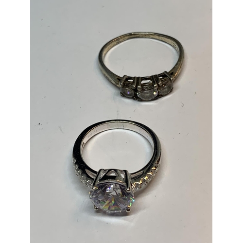 593 - FIVE VARIOUS SILVER RINGS