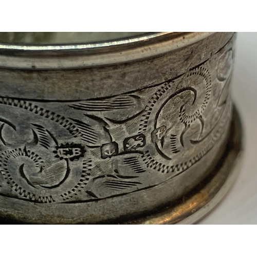 609 - TWO HALLMARKED SILVER ENGRAVED NAPKIN RINGS