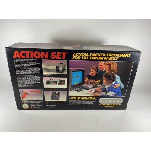 305 - A BOXED RETRO NINTENDO ACTION SET NES VERSION ENTERTAINMENT SYSTEM CONSOLE