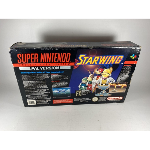 314 - A BOXED RETRO SUPER NINTENDO ENTERTAINMENT SYSTEM STARWING PAL VERSION CONSOLE