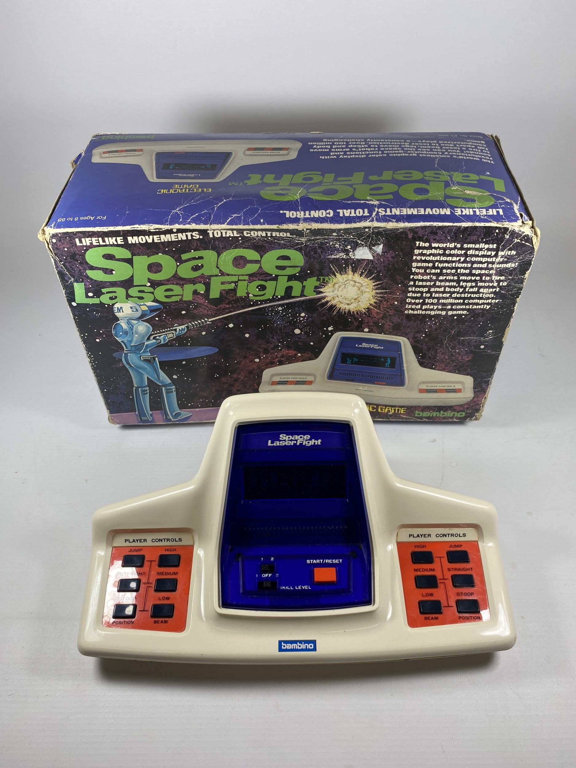 A BOXED RETRO BAMBINO SPACE LASER FIGHT ARCADE GAME