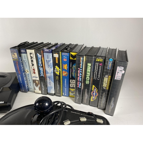 412 - A RETRO SEGA MEGADRIVE GAMES CONSOLE, ACCESSORIES & GAMES