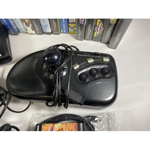 412 - A RETRO SEGA MEGADRIVE GAMES CONSOLE, ACCESSORIES & GAMES